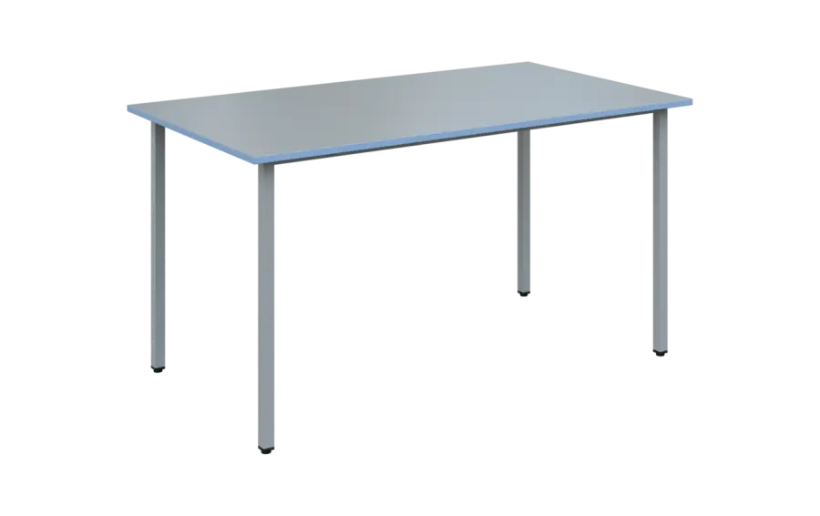 JSB 140N Jídelní stůl 1394 x 800 mm, deska šedá s hranou blankyt / podnož stříbrná